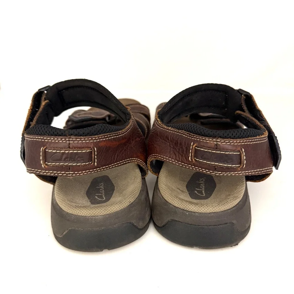 Clarks Mens Brown Leather Adjustable Strap‎ Sports Trail Sandals 14M 78705